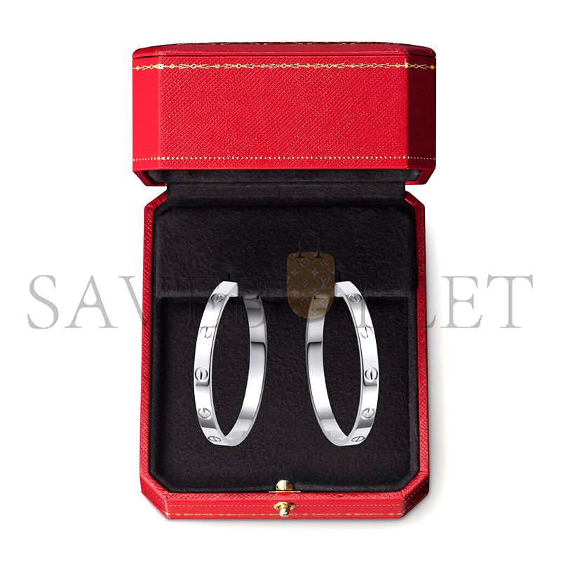 CARTIER LOVE HOOP EARRINGS, LARGE MODEL B8028300
